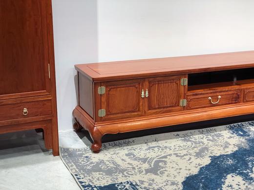 红桥红  家具严选  缅甸花梨（大果紫檀）  【238 两柜两抽屉 踩珠电视柜】 商品图4