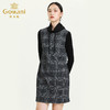 乔万尼秋冬高领设计保暖舒适羊毛针织拼接复古优雅连衣裙ES4E329 商品缩略图1