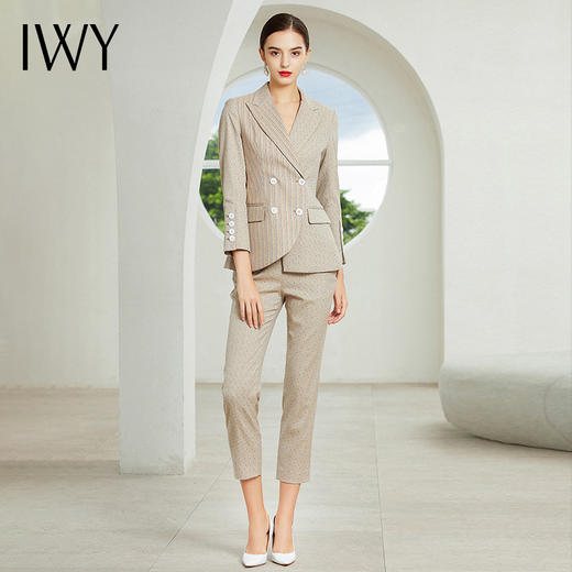 IWY/卡其色长袖西装长裤套装CP8350 商品图3
