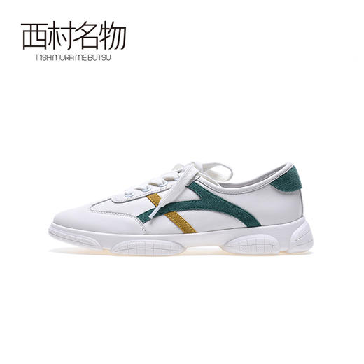 西村名物2020秋季新款老爹鞋拼色系带平底舒适运动休闲鞋T20CM30461 商品图1