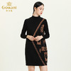 乔万尼秋冬新款花边立领设计几何印花羊毛宽松舒适设计感连衣裙ES4E308 商品缩略图1