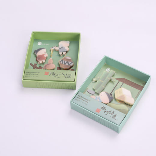 金泉宝墨出品 阳明心学系列原创冰箱贴卡通亚克力礼盒学生礼品 商品图2