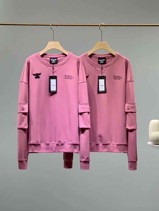点此购买 boy男女潮牌粉色休闲口袋卫衣 十一160713