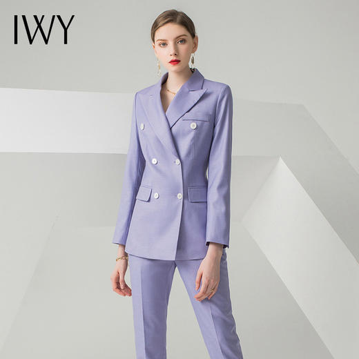 IWY/紫色长袖西装长裤套装CP10336 商品图0