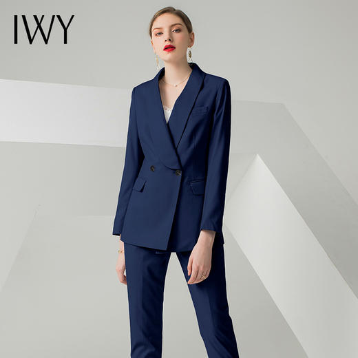 IWY/藏青色长袖西装长裤套装CP10316 商品图0
