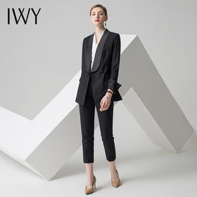IWY/黑色长袖西装长裤套装CP10380