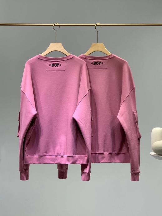 点此购买 boy男女潮牌粉色休闲口袋卫衣 十一160713