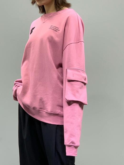 点此购买 boy男女潮牌粉色休闲口袋卫衣 十一160713