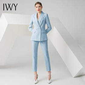 IWY/蓝色长袖西装长裤套装CP10316