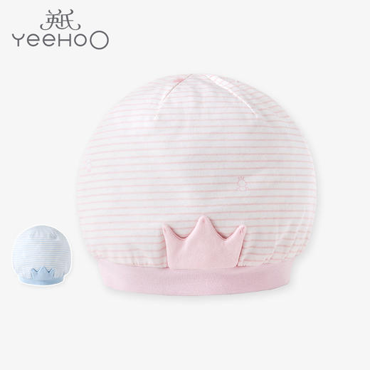 英氏婴儿圆帽男女宝宝针织条纹休闲帽子10094020 10094009 商品图0