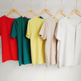 WD018女生百搭T恤，手工订钻，A字底摆短袖T恤