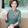 W-265788新款中老年洋气旗袍领刺绣花打底衫Y 商品缩略图2