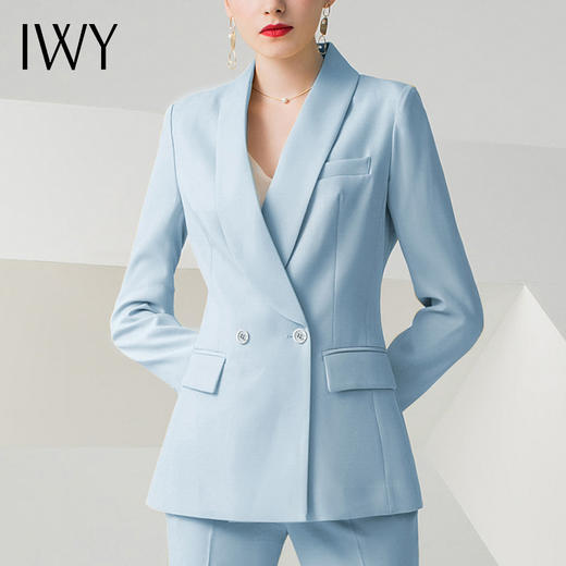 IWY/蓝色长袖西装长裤套装CP10316 商品图1