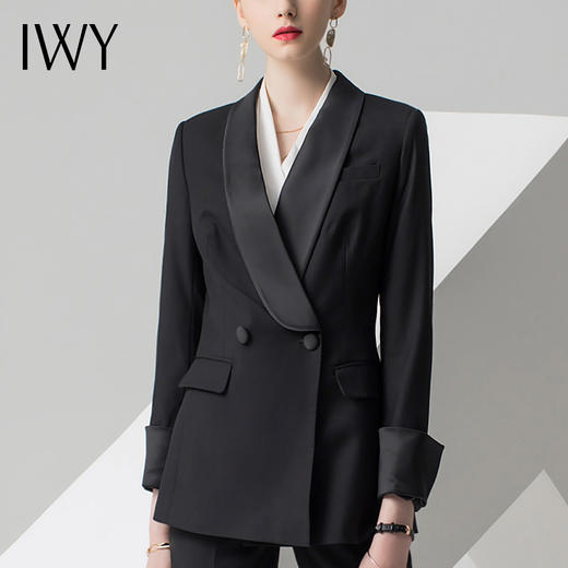 IWY/黑色长袖西装长裤套装CP10380 商品图1