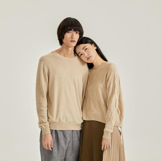 BYARN 纯臻环保无染色圆领羊绒衫 女/男 商品图0
