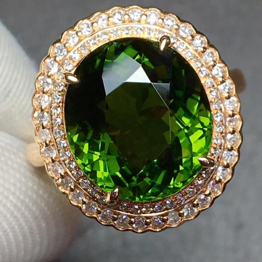 不议退r高品质绿碧玺戒指高净度主石67ct18k金重331克钻石4636颗附