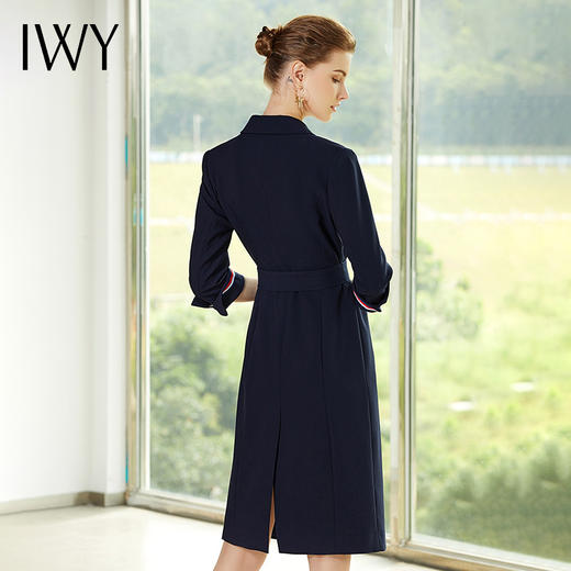 IWY/藏青色七分长袖西装连衣裙Q10392 商品图2