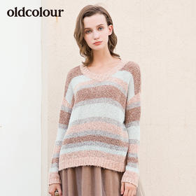 oldcolour冬季新品商场同款条纹针织衫女L41052158