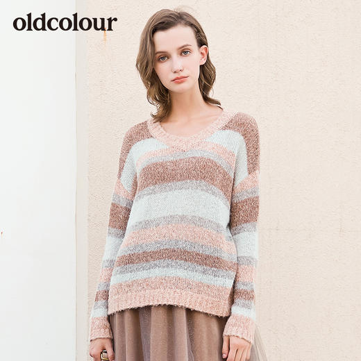 oldcolour冬季新品商场同款条纹针织衫女L41052158 商品图0