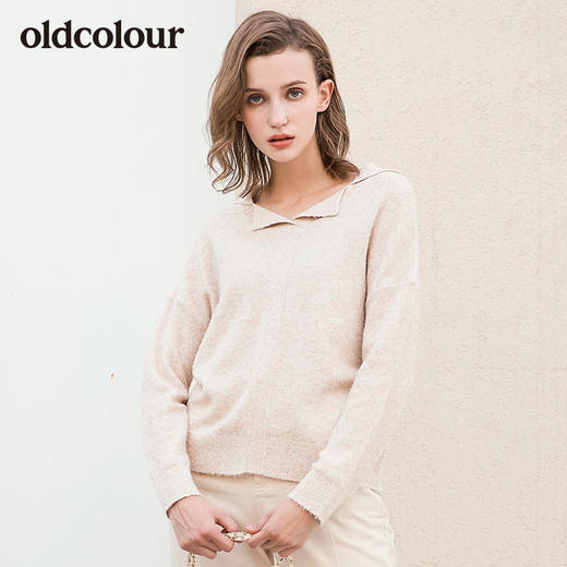oldcolour冬季新品专柜同款小开领针织衫女L41052124 商品图0