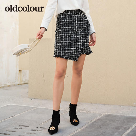 oldcolour冬季新品格子短款半裙女L41061186 商品图0