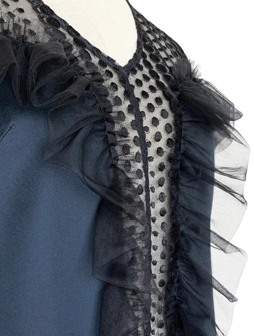 TYNVIE 纱质大花边拼接真丝上衣 商品图3