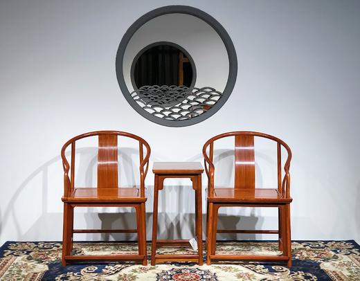 红桥红  家具严选  缅甸花梨（大果紫檀）  【垂手 刀牙圈椅 三件套】 商品图0