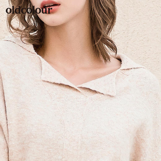 oldcolour冬季新品专柜同款小开领针织衫女L41052124 商品图2