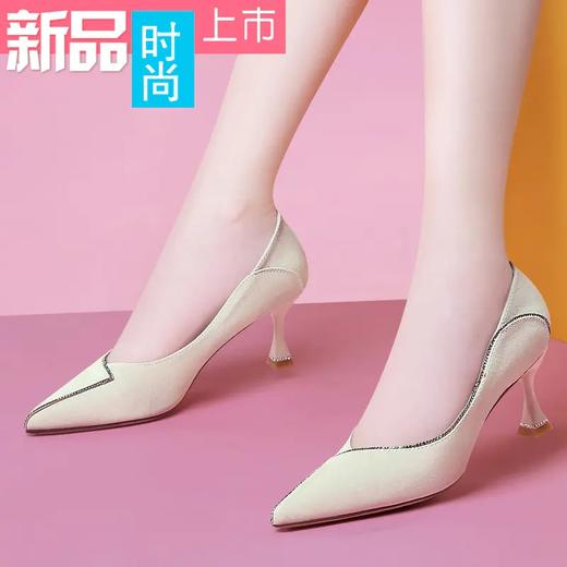 MLKL9674新款名媛气质尖头浅口细高跟鞋 商品图0