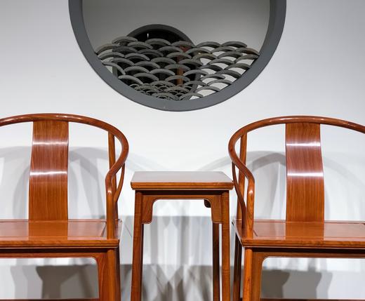 红桥红  家具严选  缅甸花梨（大果紫檀）  【垂手 刀牙圈椅 三件套】 商品图1