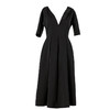 【双姝】AtelierMissLu设计师弧型V领黑色微光泽中袖气质连衣裙/0000646 商品缩略图4