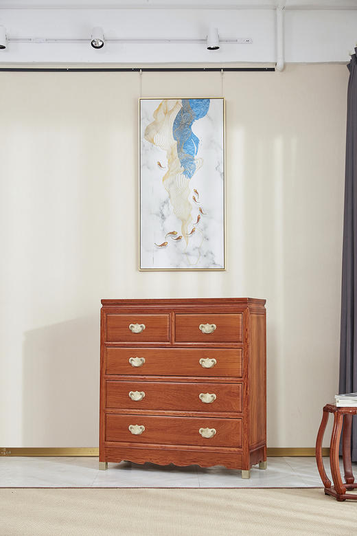 红桥红  家具严选  缅甸花梨（大果紫檀）  【106 明式素面 五斗柜】 商品图6