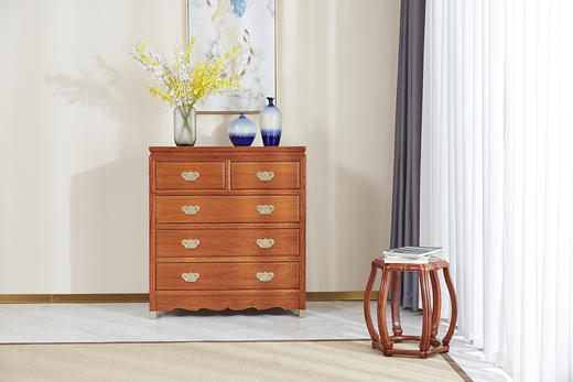 红桥红  家具严选  缅甸花梨（大果紫檀）  【106 明式素面 五斗柜】 商品图1
