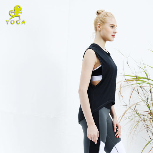 壁虎瑜伽《宽松背心》罩衫18SY003 背心宽松透气速干吸汗无袖T恤（无胸垫）清仓不退不换 商品图1
