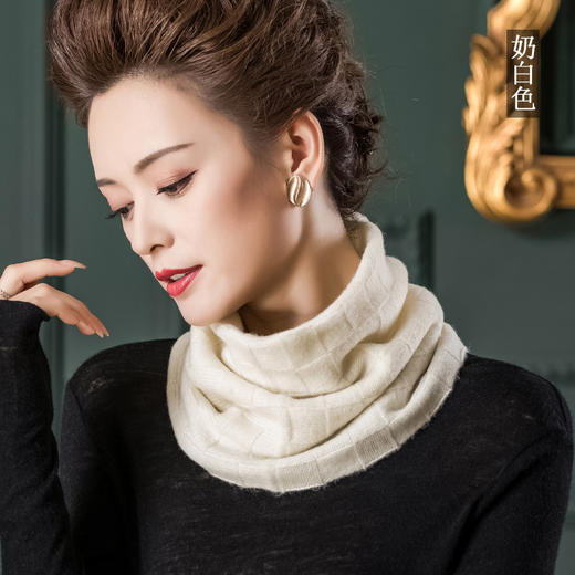 WW  1063纯色优雅羊毛脖套保暖围脖秋冬防寒围巾 商品图5