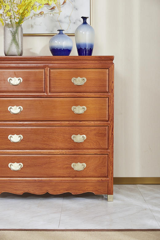 红桥红  家具严选  缅甸花梨（大果紫檀）  【106 明式素面 五斗柜】 商品图9