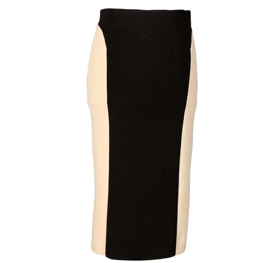 【马赛克黄昏】AtelierMissLu设计师拼色绵羊毛修身高弹半裙 商品图4