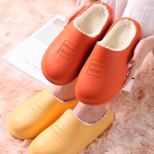 【防水防滑，舒适保暖】棉拖鞋家居鞋羊羔毛拖鞋2020新款秋冬季男女士情侣家用室内防滑厚底居家保暖鞋毛绒拖鞋 商品图0