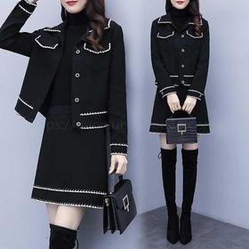 P-2356 2020新款春秋小香风两件套装裙子洋气质网红时尚矮个子韩版西装潮