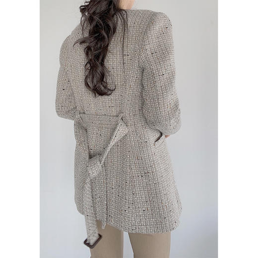 羊毛粗花呢复古方领小香西装外套 商品图3