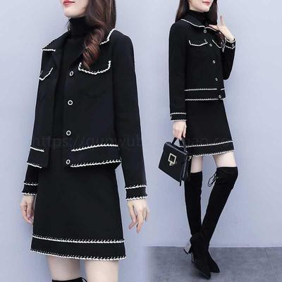 P-2356 2020新款春秋小香风两件套装裙子洋气质网红时尚矮个子韩版西装潮 商品图1