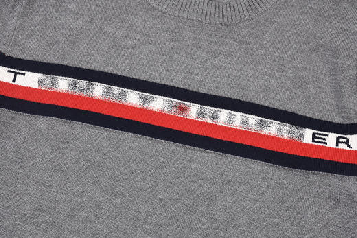 彩条字母 圆领套头针织衫毛衣 T-918 商品图7