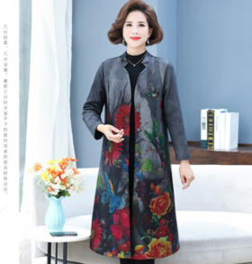 新款加绒定位花风衣
