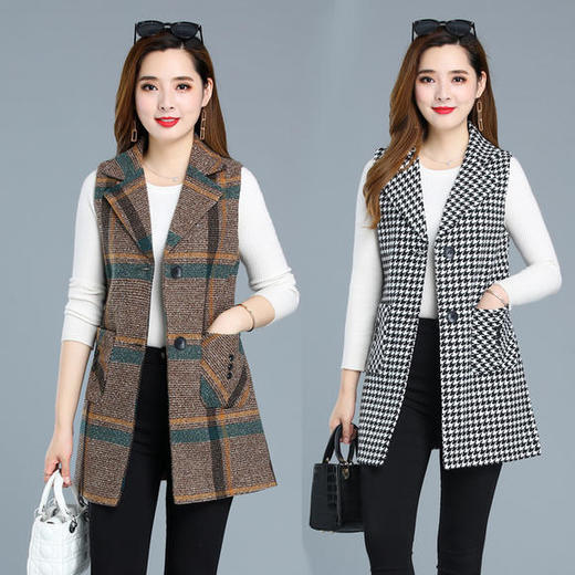 YH-4.e226-57053秋季新款时尚格子马甲背心 商品图0