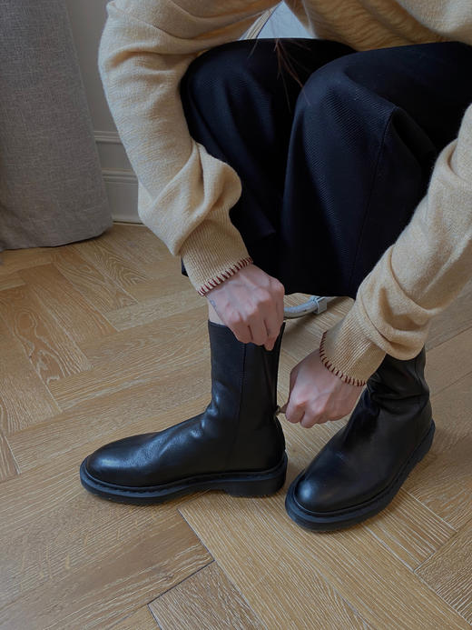 HIDEMI 黑色牛皮女鞋经典款短靴 商品图6