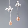 XYF-ED10492新款s925银流苏耳线玉兰花珍珠吊坠 商品缩略图3