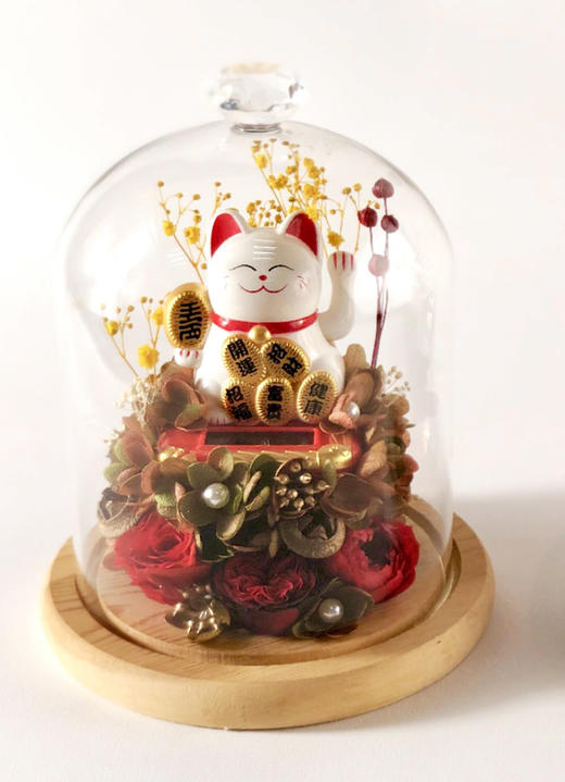 永生花招财猫摆件