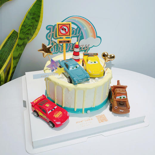 汽车总动员蛋糕（多款式选择玩具车随机搭配）-低糖处理无添加 商品图1