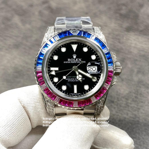 VR超级新品 GMT格林尼治II奢华的另一个新高度 完美复刻还原劳力 士格林尼治型II的密镶钻款——116759系列 商品图9