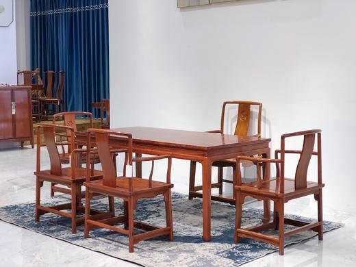 红桥红  家具严选  缅甸花梨（大果紫檀）  【176 马蹄腿双抽屉 茶桌 六件套】 商品图8